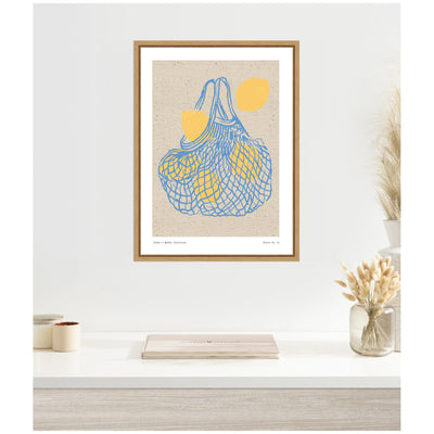Fruit Farmers Market Print No 1 Lemons by The Creative Bunch Studio Framed Canvas Wall Art Print