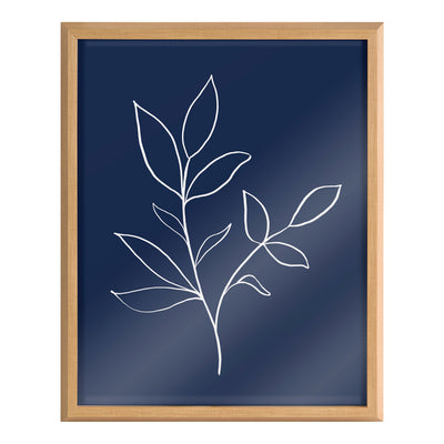 Blake Modern Blue Botanical Line Sketch Print 2 Framed Printed Glass by by kateandlaurel - product image 14 for Resin Society