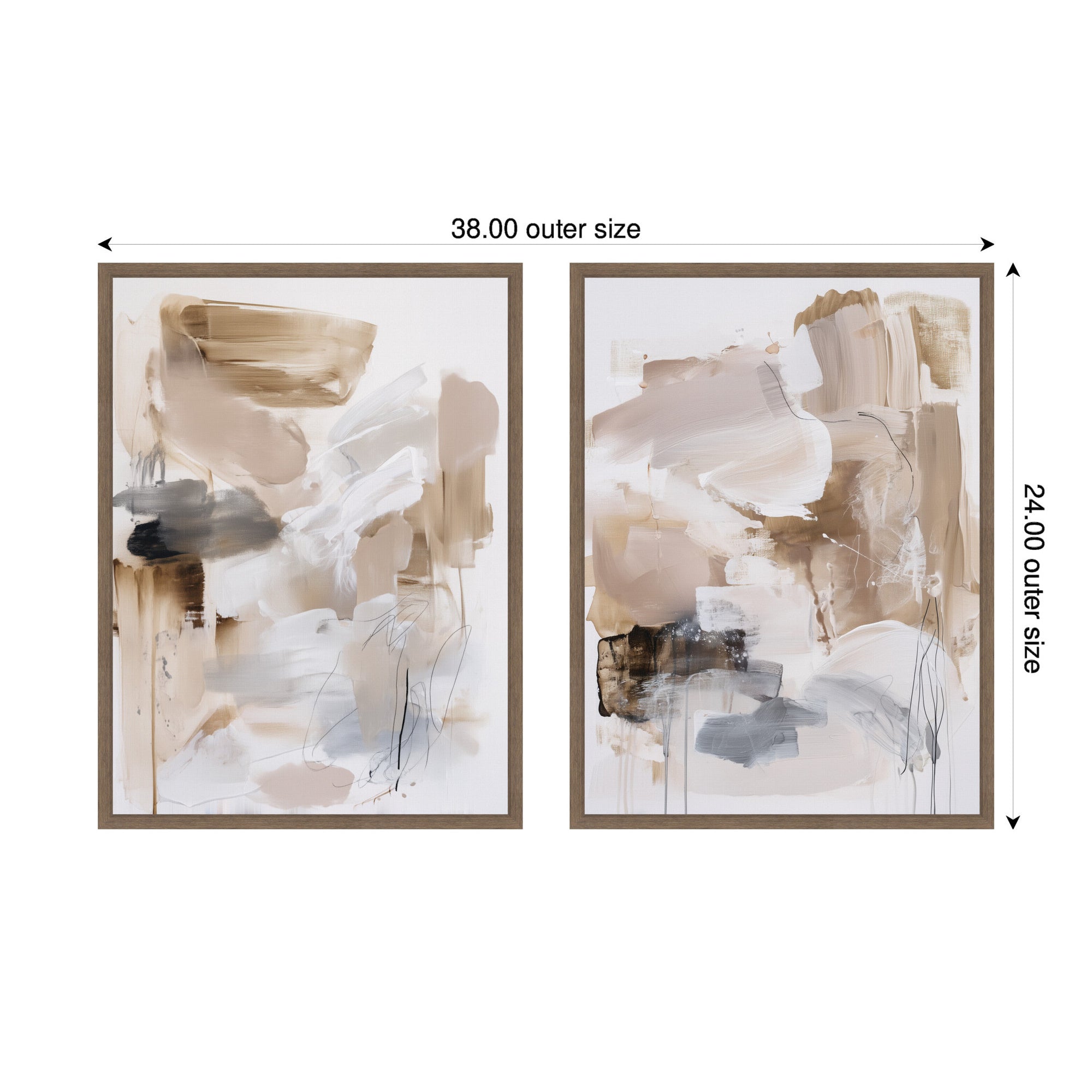 Earth Form No. 1 & No. 2 2 Piece Framed Canvas Wall Art Set