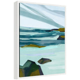 Sylvie Ocean Breeze framed canvas by Nikita Jariwala showing a coastal abstraction in soft ocean tones