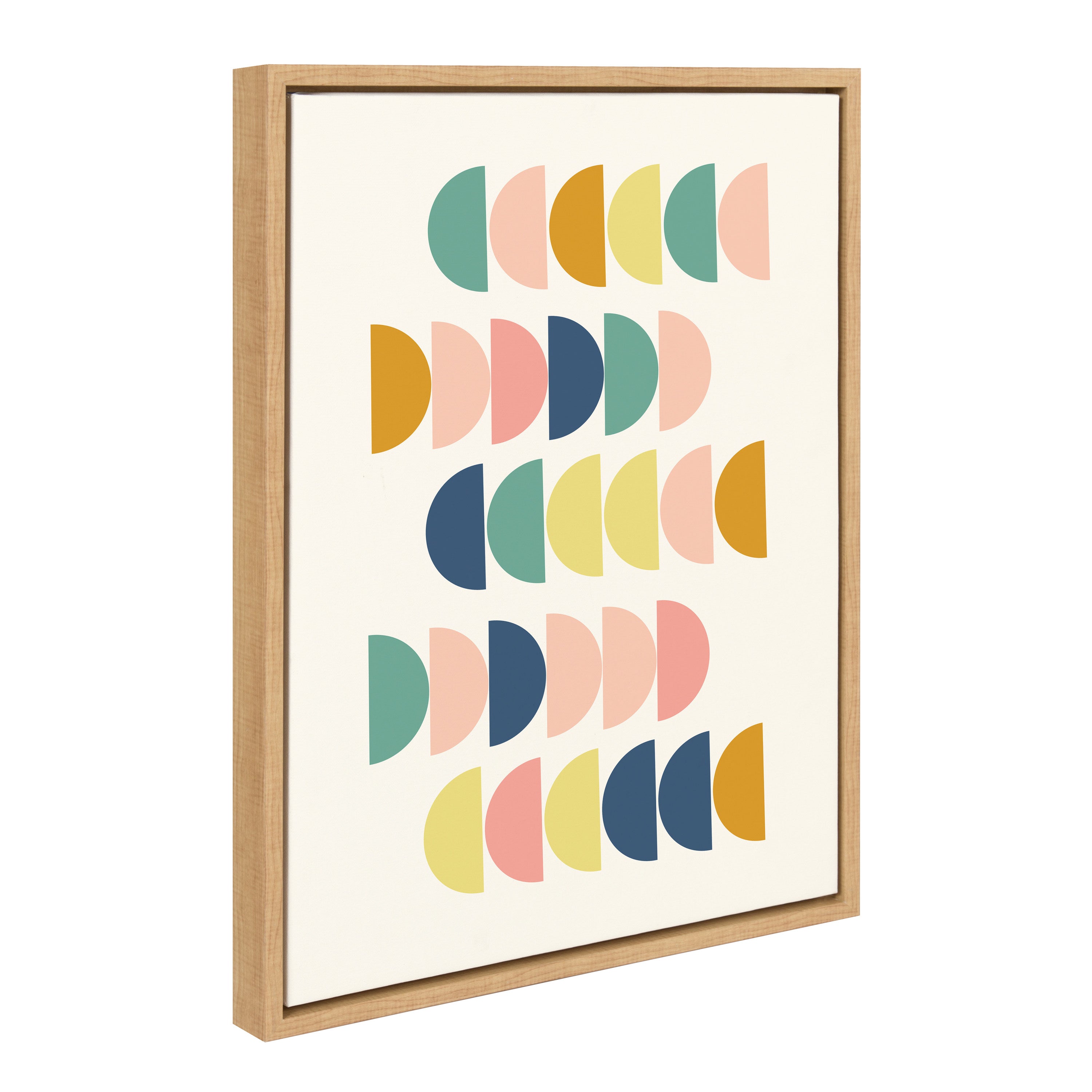 Sylvie Simple Shapes in Soft Colors Framed Canvas