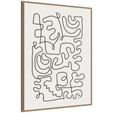 Connected Lines by Gabrielly Guedes framed canvas wall art print in Sylvie designer moulding, shown in a room setting.