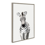 Sylvie Baby Zebra Framed Canvas by Amy Peterson