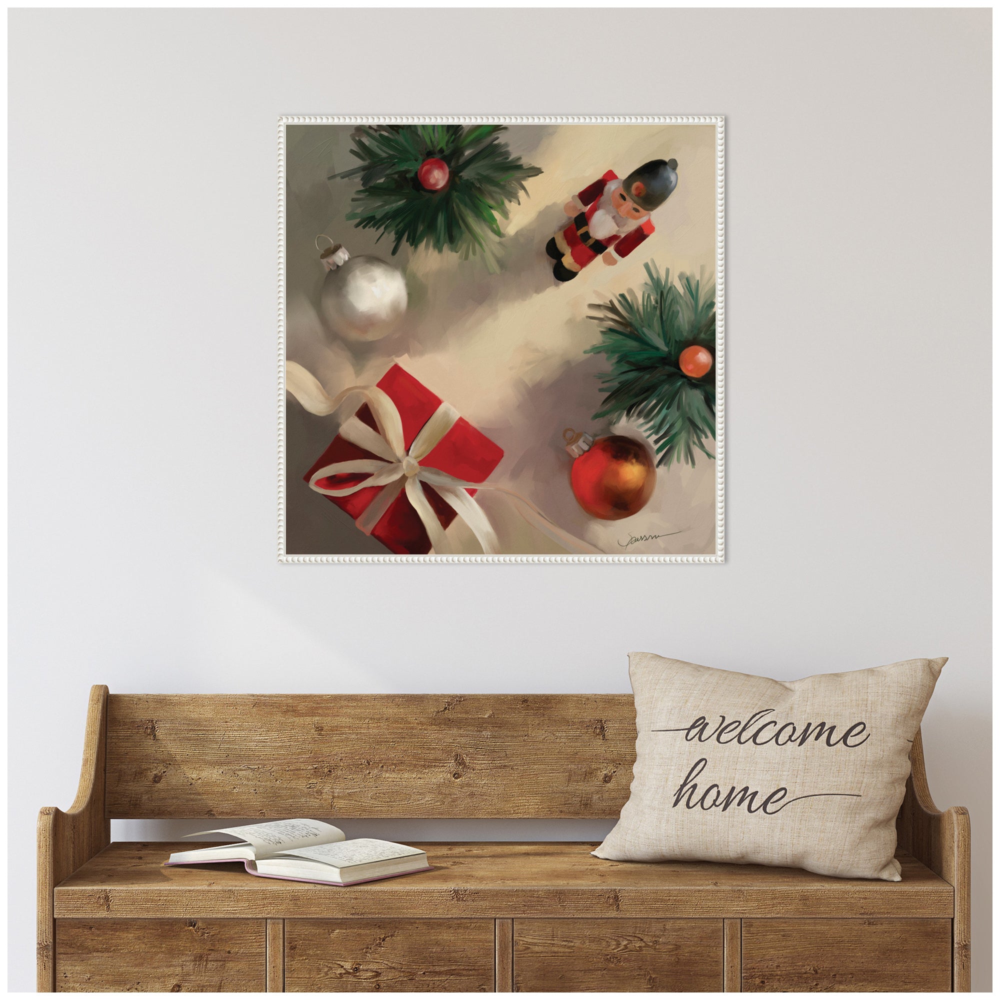 Tis The Holiday Season by Mary Sparrow Framed Canvas Wall Art Print