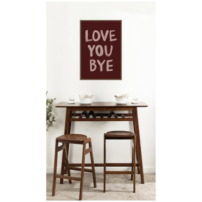 Love You Bye Hand Painted Typography by Lucky Guava Framed Canvas Wall Art Print