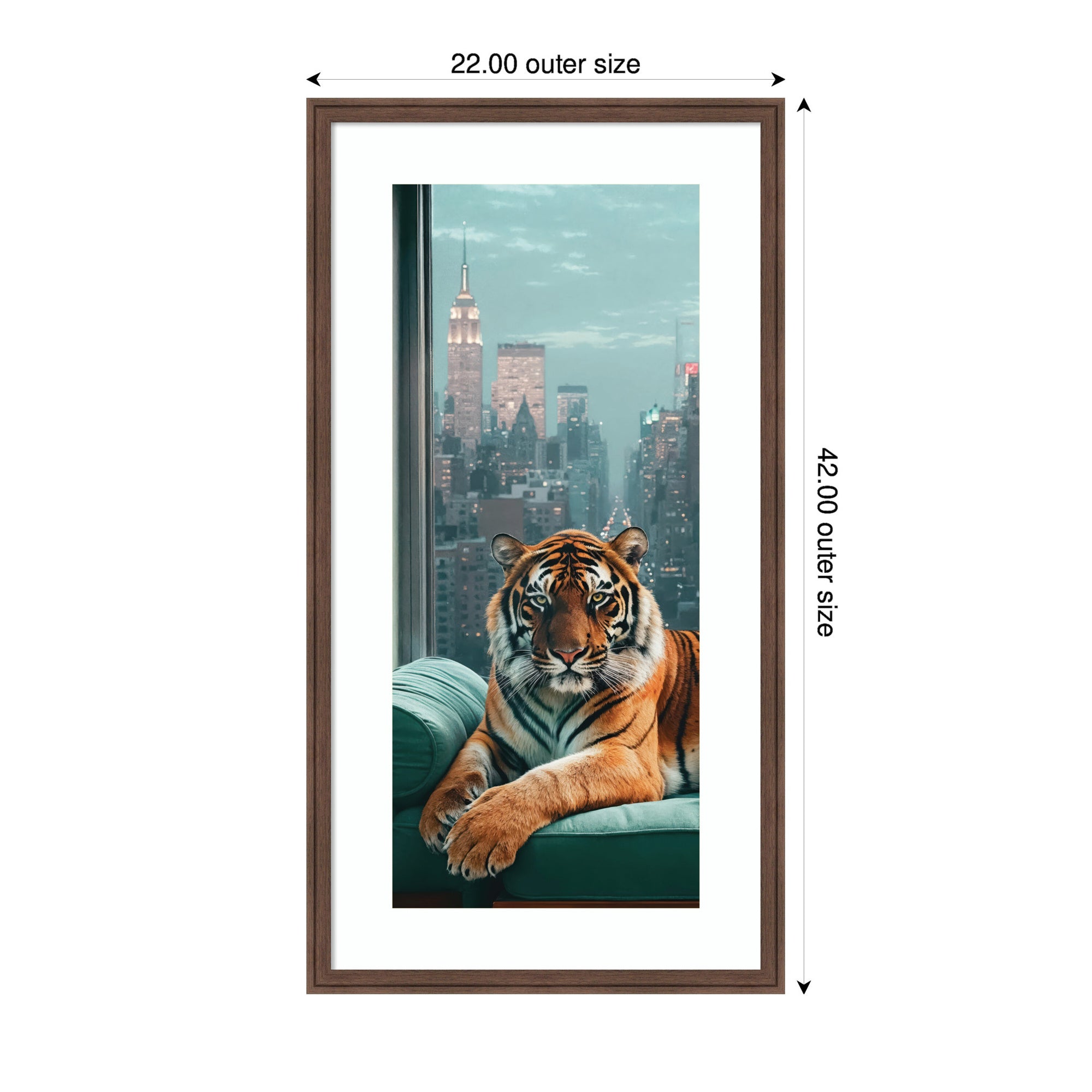 Framed Art Graceful Tiger in New York Panel by Michael Schauer