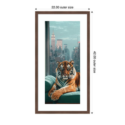 Framed Art Graceful Tiger in New York Panel by Michael Schauer