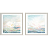 Heavenly Stillness 2 Piece Framed Wall Art Print Set displayed in a room setting