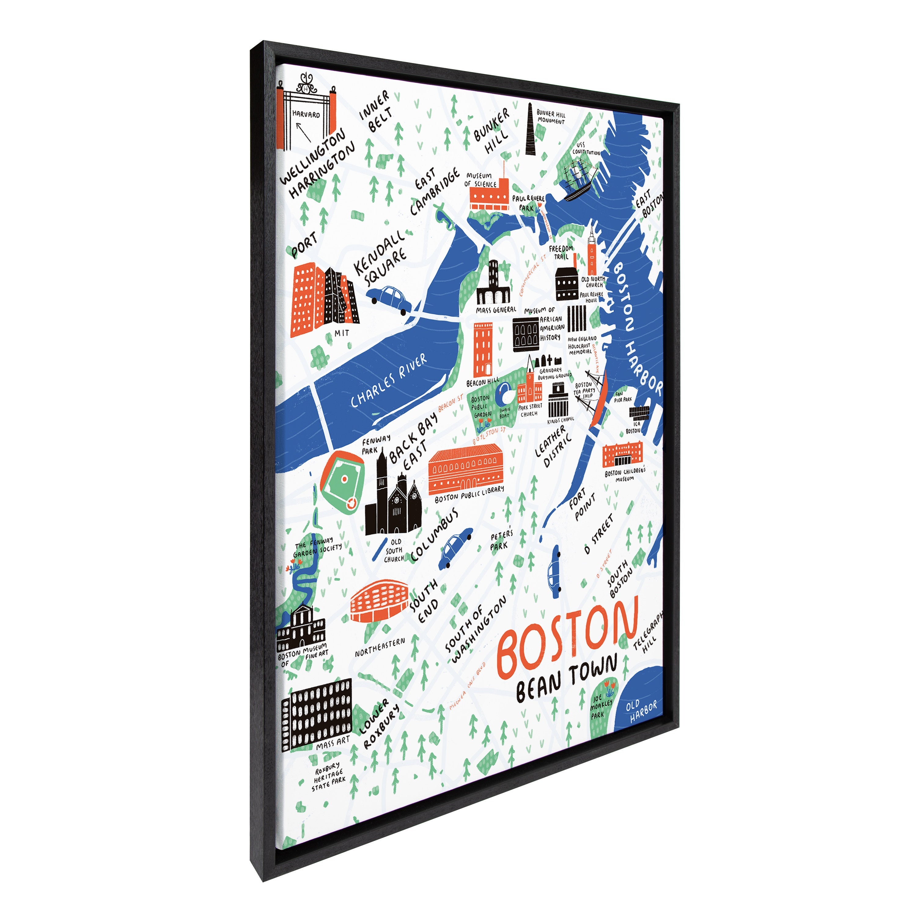 Sylvie Boston Illustration Framed Canvas by kateandlaurel - product image 12 for Resin Society