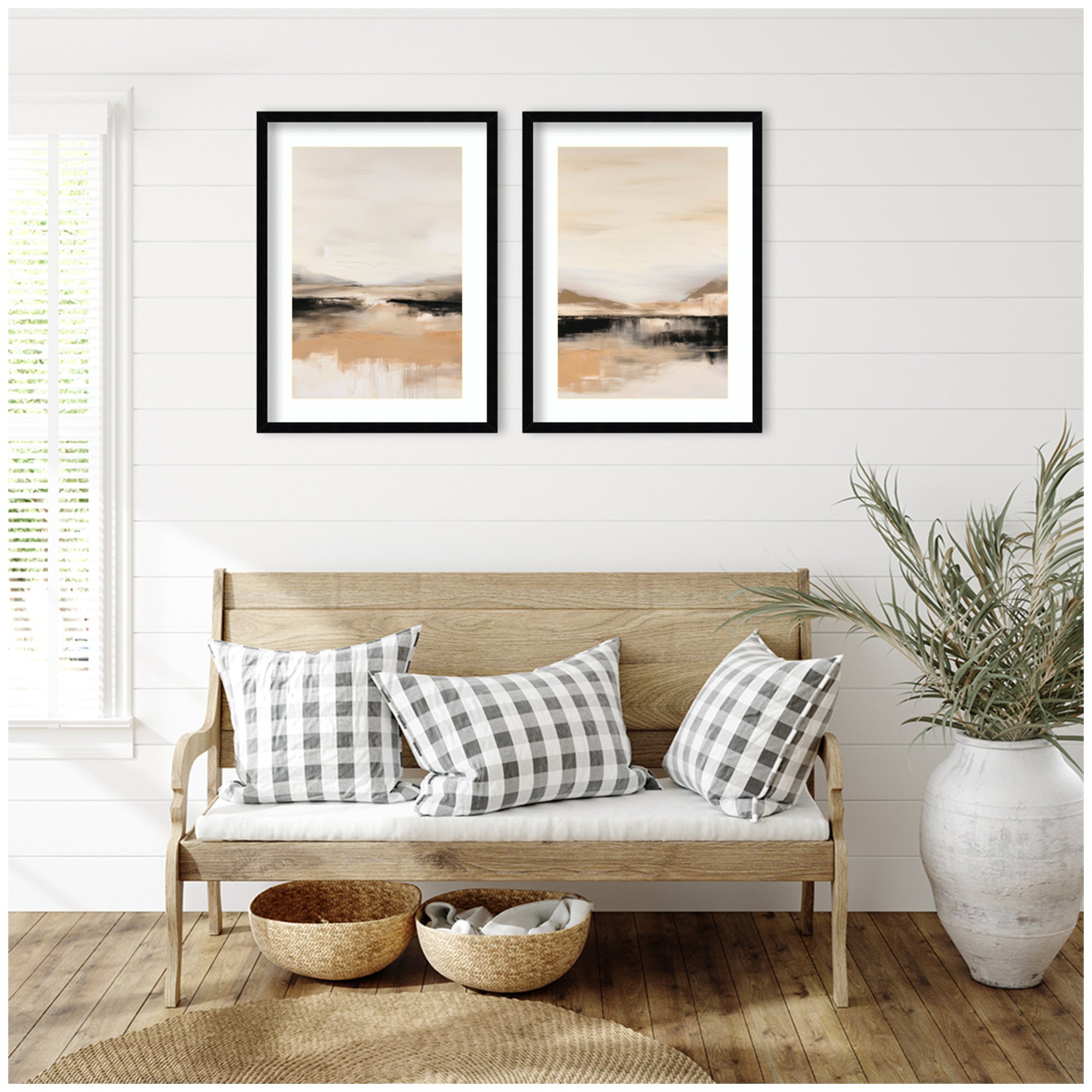 Peaceful Landscape No.
1 & No.
2 2 Piece Framed Wall Art Print Set by Amy Lighthall