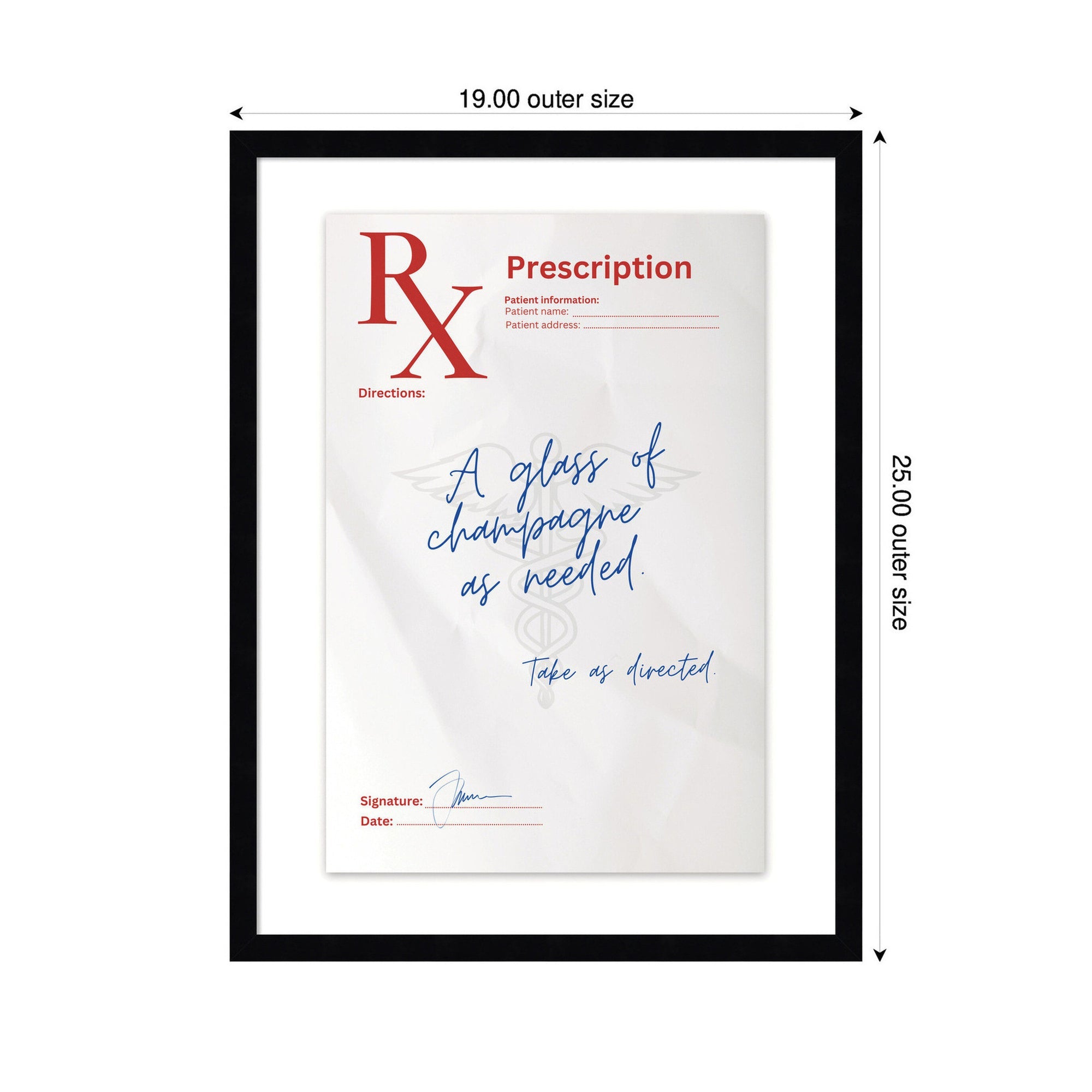 A Glass of Champagne Rx by Honey Island Studio Framed Wall Art Print
