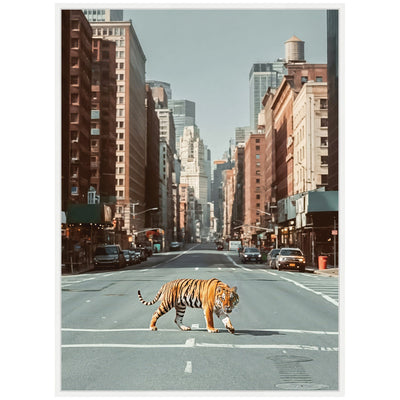 Sylvie Urban Tiger in the City Framed Canvas by Michael Schauer