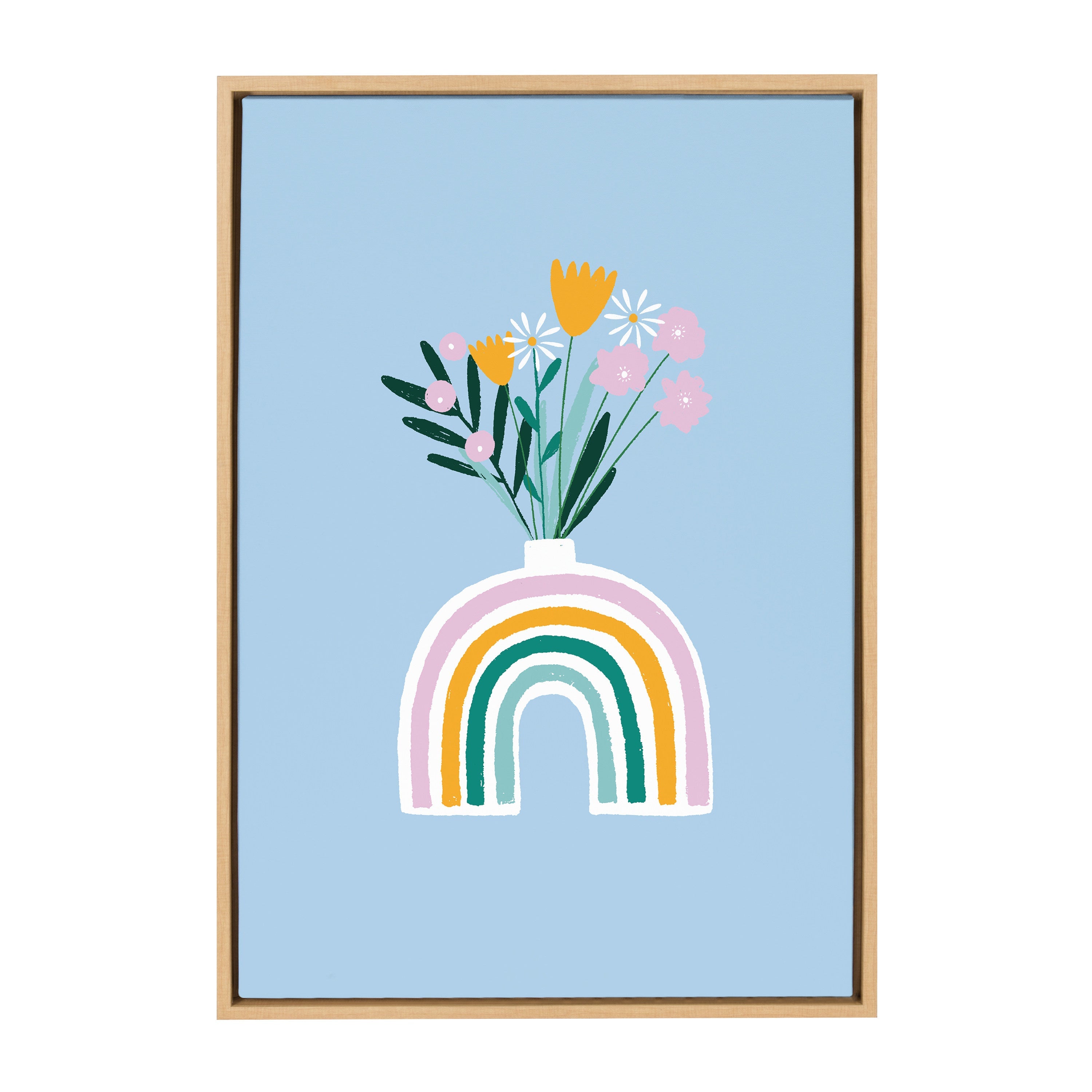 Sylvie Happy Flowers Framed Canvas by kateandlaurel - product image 2 for Resin Society