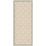 Tall rectangular pinboard with a light beige fabric surface featuring a subtle lattice pattern formed by small green diamond shapes, framed by a muted green border.
