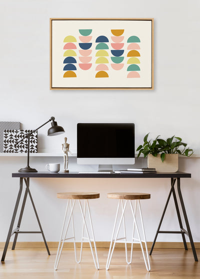 Sylvie Simple Shapes in Soft Colors Framed Canvas