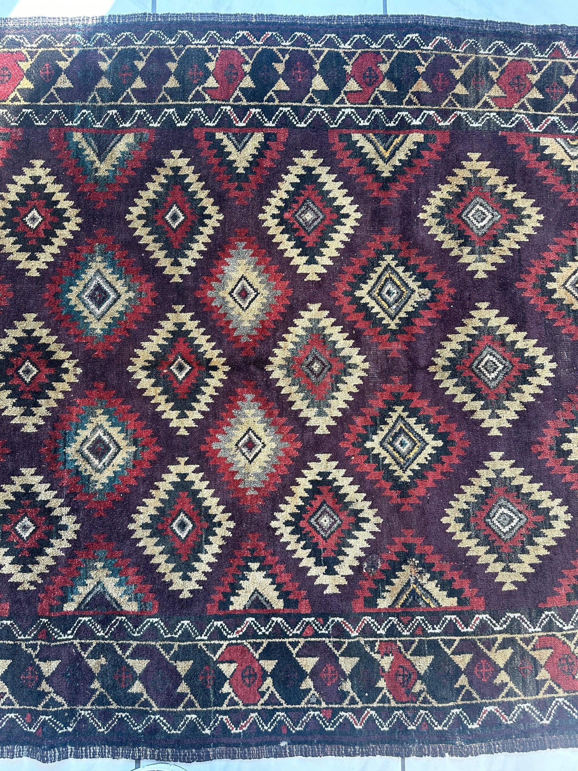 Antique 1900’s Tribal Baluch Wool Rug 4’5” x 8’6” by Rugistan - product image 6 for Resin Society