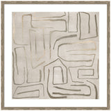 NC Kenya by Nikki Chu framed wall art print showing abstract pattern in muted tones with Mila Dark Silver frame