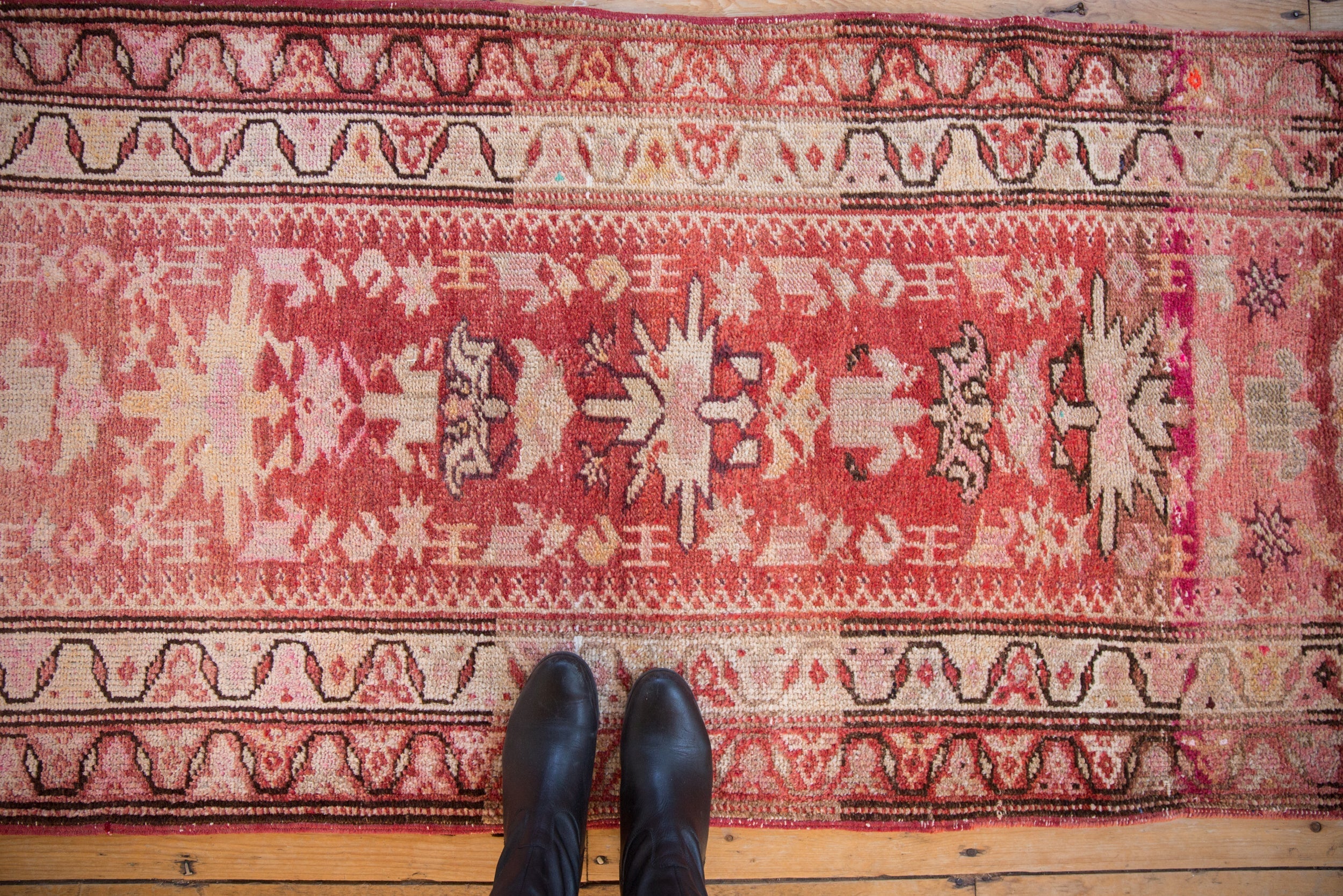 3x13.5 Vintage Distressed Kurd Rug Runner by Old New House® - product image 2 for Resin Society