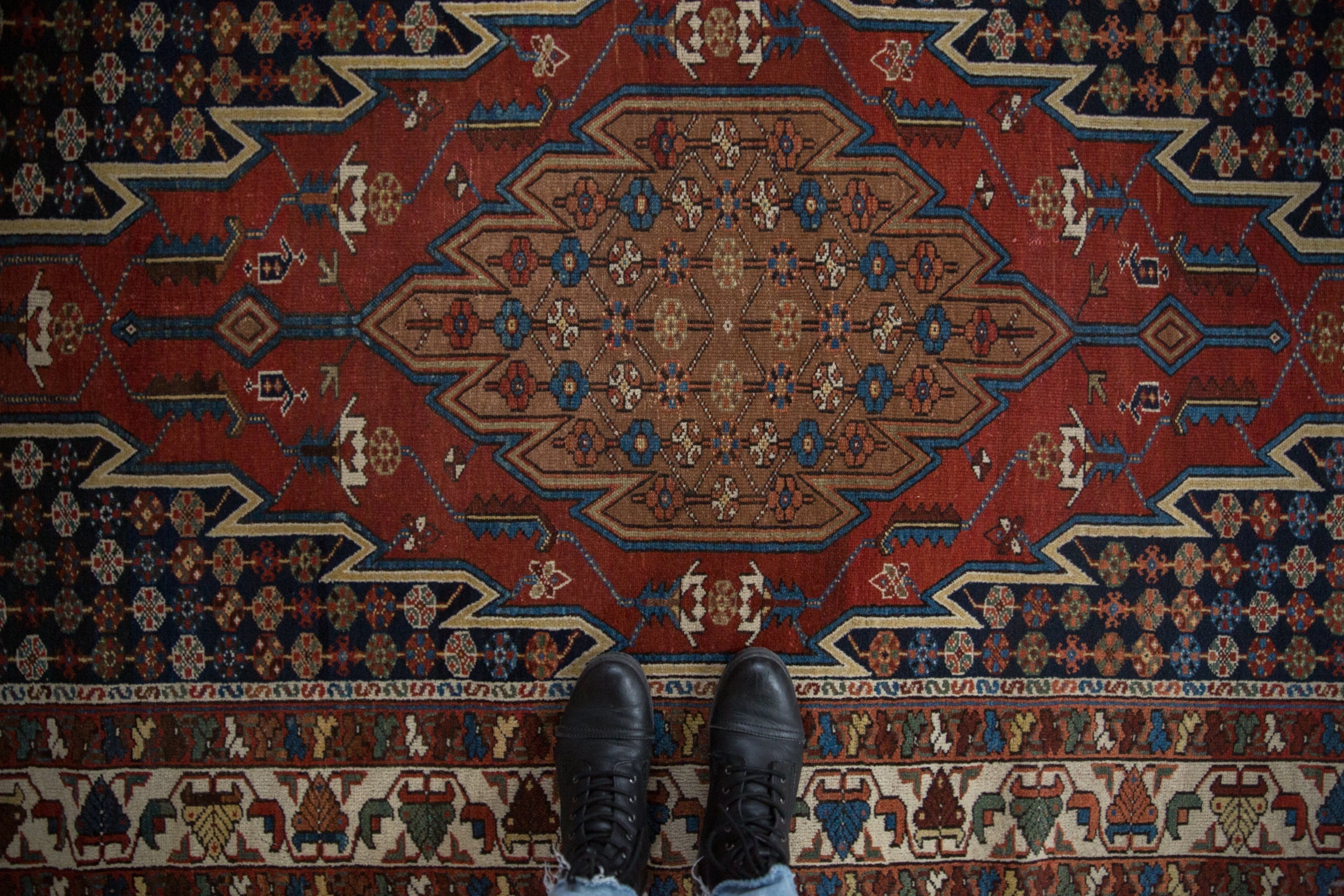 4x6.5 Vintage Fine Hamadan Rug by Old New House® - product image 3 for Resin Society