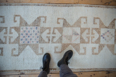 3x11.5 Vintage Distressed Kurd Rug Runner by Old New House® - product image 2 for Resin Society