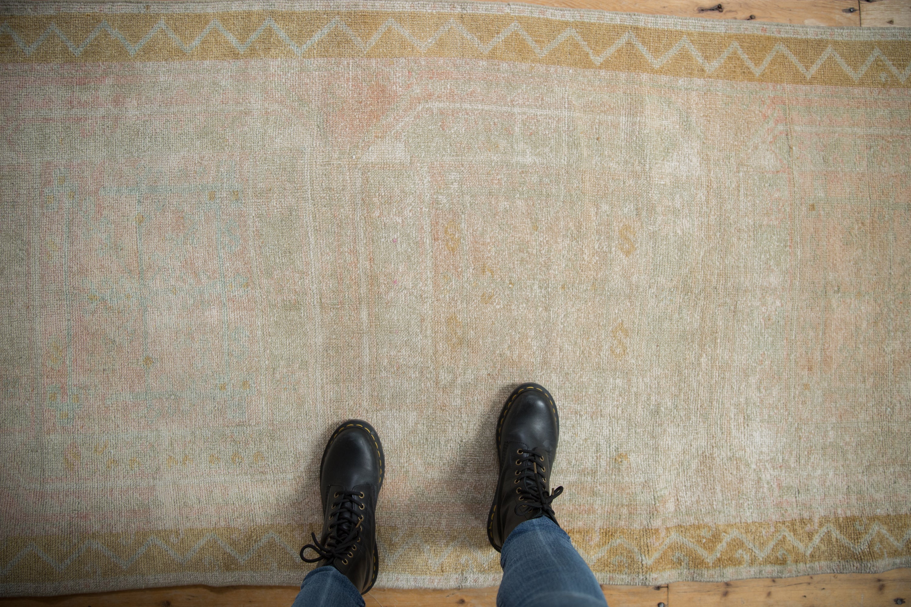 3.5x9.5 Vintage Distressed Oushak Rug Runner by Old New House® - product image 2 for Resin Society