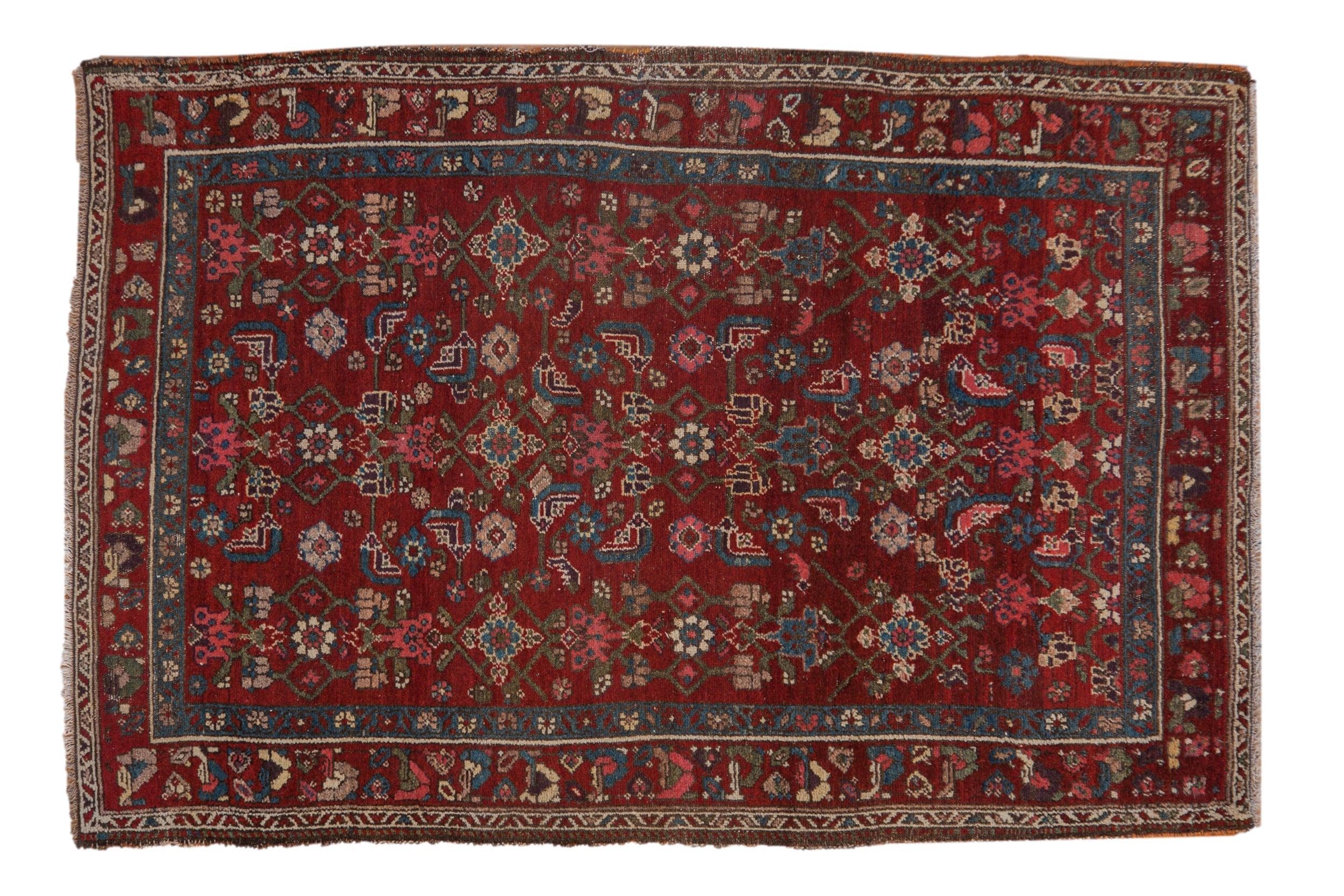 4x5.5 Vintage Kurdish Hamadan Rug