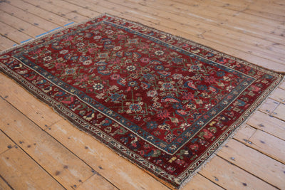 4x5.5 Vintage Kurdish Hamadan Rug