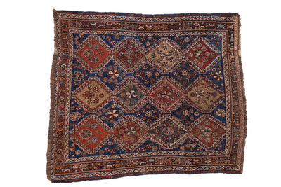 4x4.5 Antique Qashqai Square Rug by Old New House® - main product image for Resin Society
