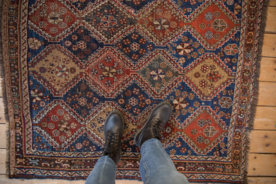 4x4.5 Antique Qashqai Square Rug by Old New House® - product image 2 for Resin Society