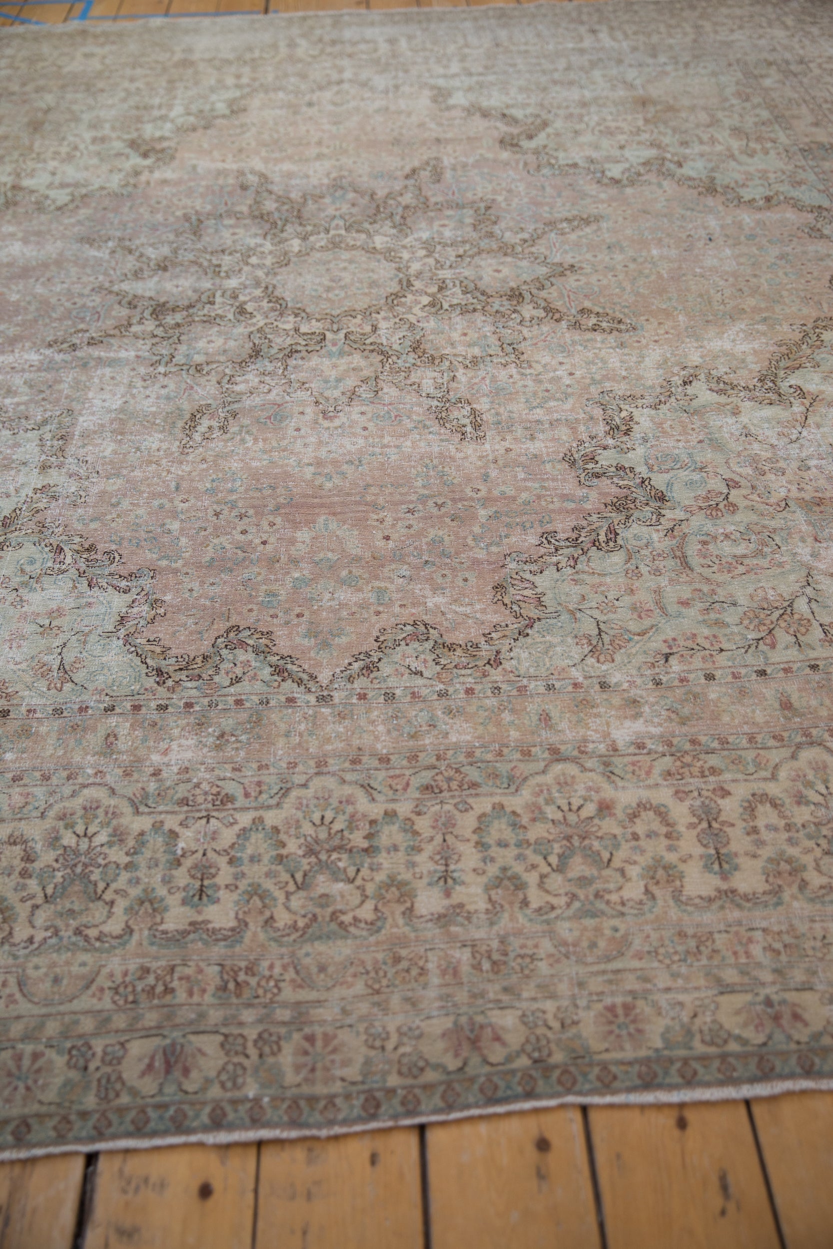 9.5x10 Vintage Fine Distressed Cyrus Crown® Kerman Square Carpet by Old New House® - product image 8 for Resin Society