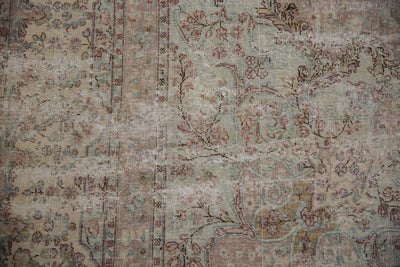 9.5x10 Vintage Fine Distressed Cyrus Crown® Kerman Square Carpet by Old New House® - product image 12 for Resin Society