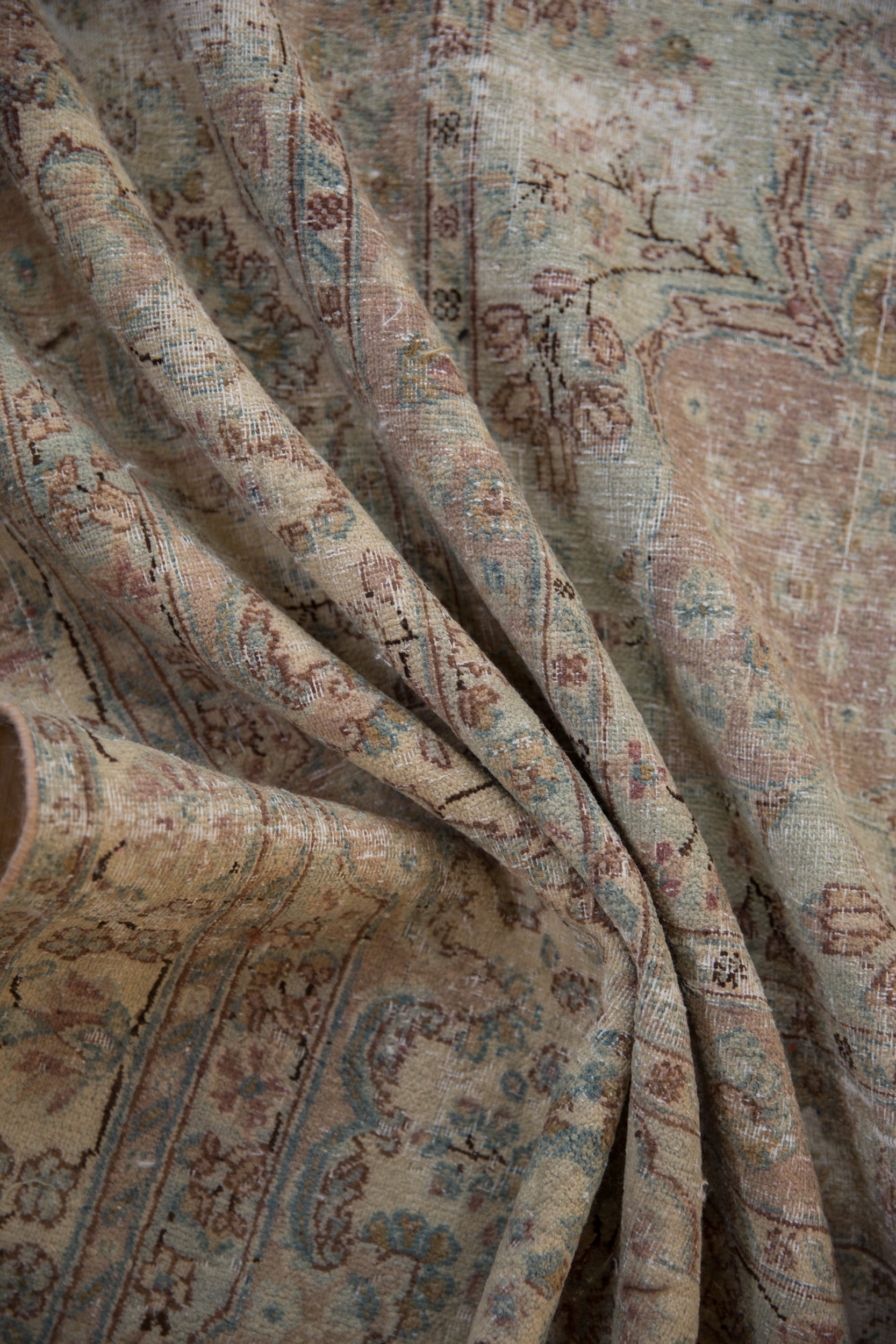 9.5x10 Vintage Fine Distressed Cyrus Crown® Kerman Square Carpet by Old New House® - product image 13 for Resin Society
