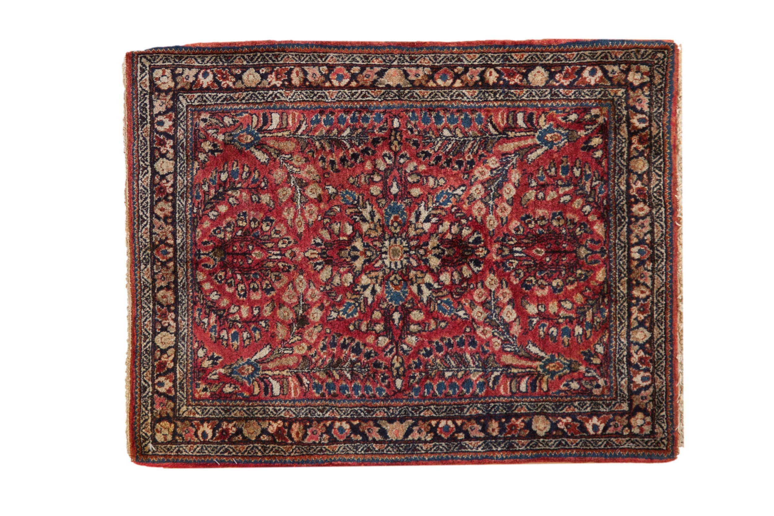 2x2.5 Vintage American Sarouk Square Rug Mat