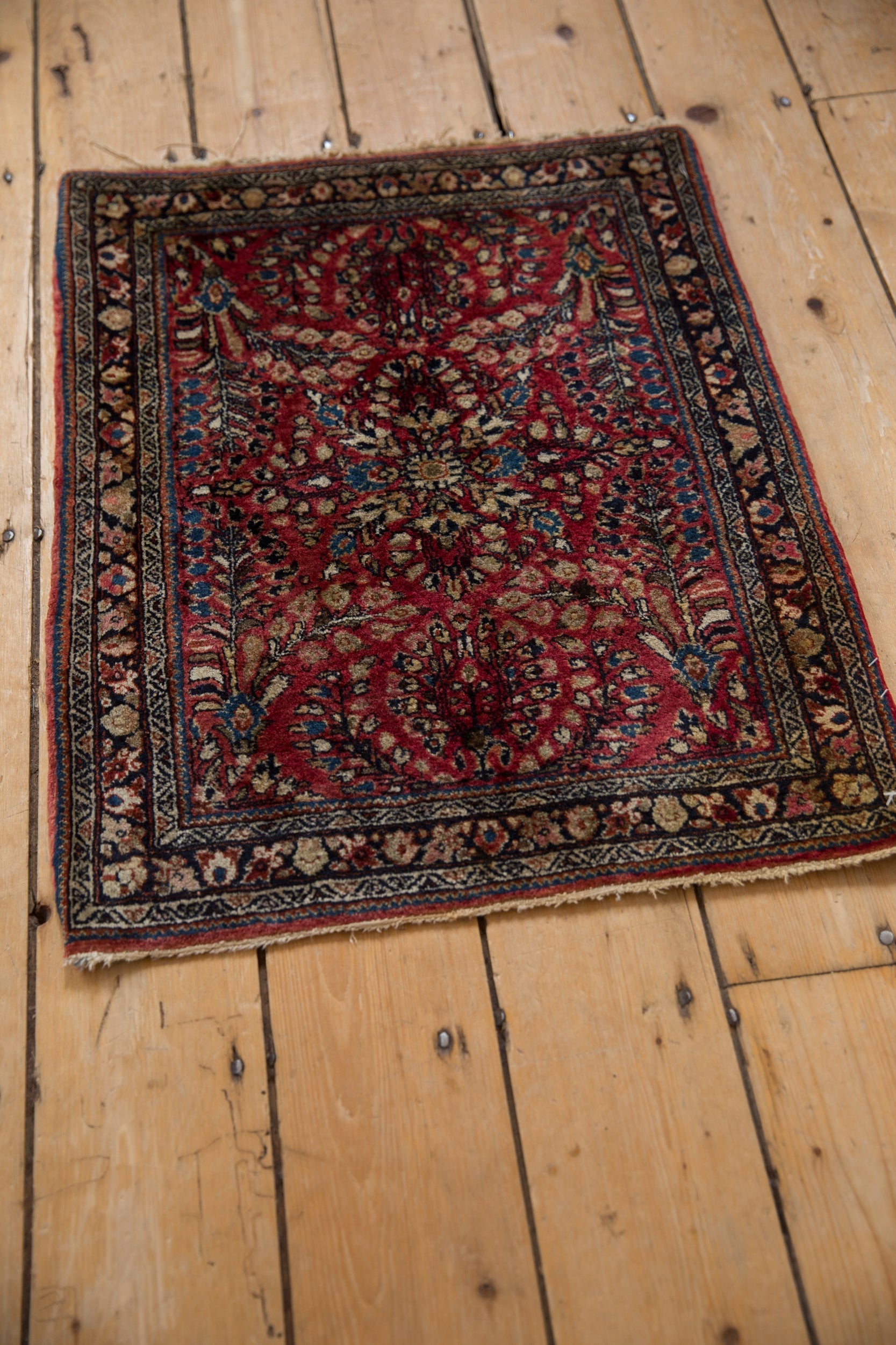 2x2.5 Vintage American Sarouk Square Rug Mat