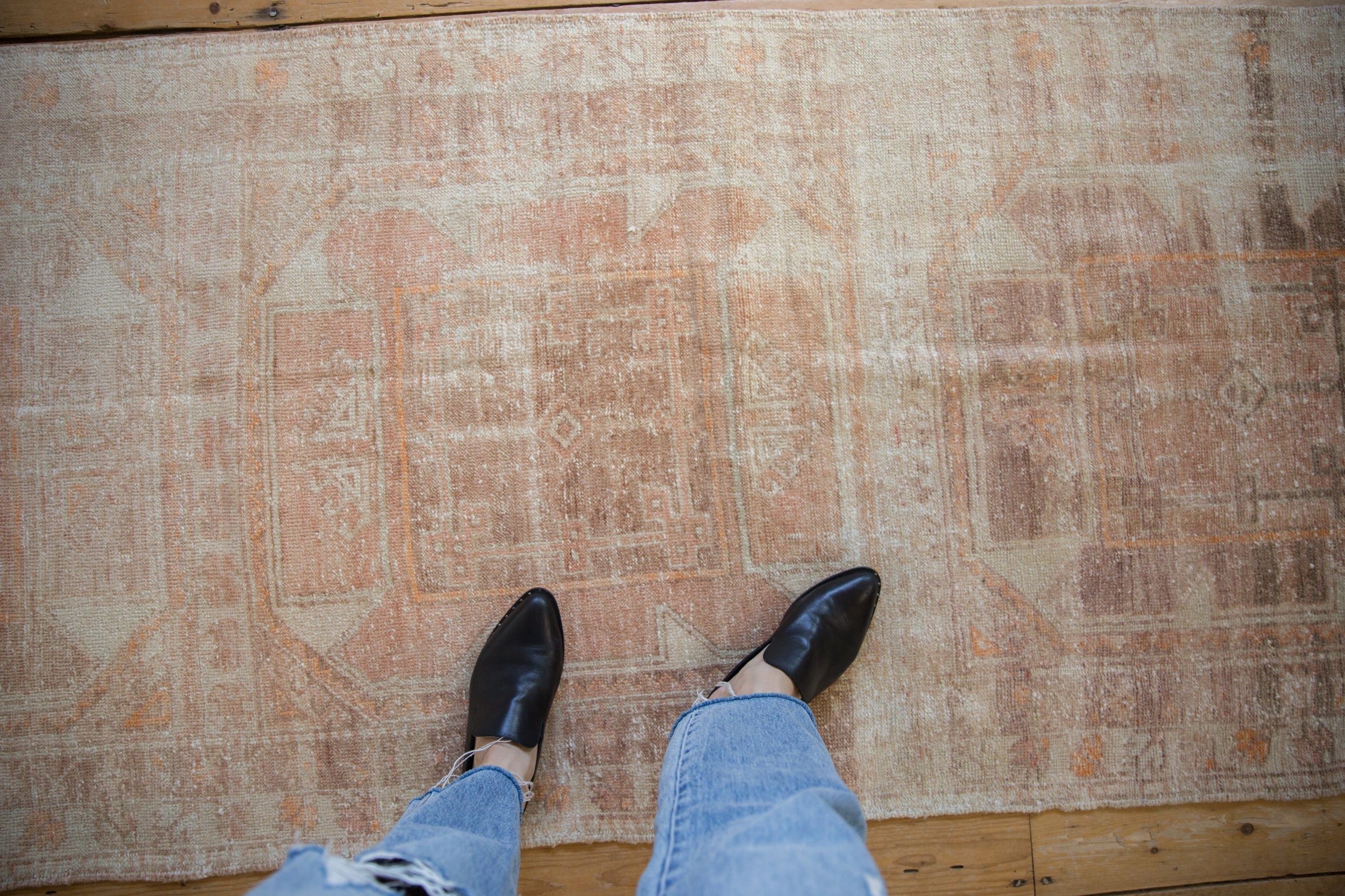 3x6.5 Vintage Distressed Fragment Oushak Rug Runner by Old New House® - product image 2 for Resin Society