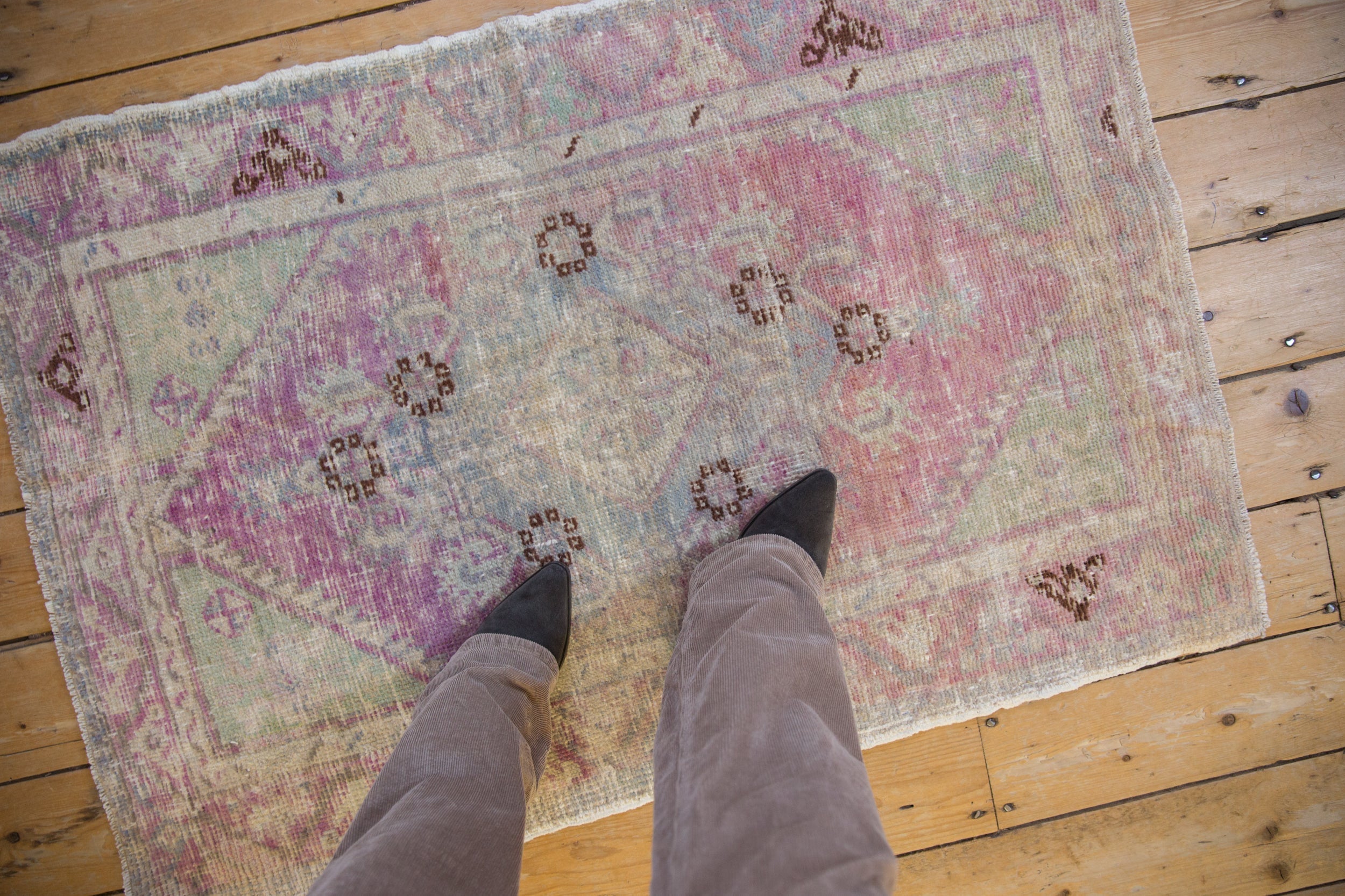 2.5x4 Vintage Distressed Oushak Rug by Old New House® - product image 2 for Resin Society