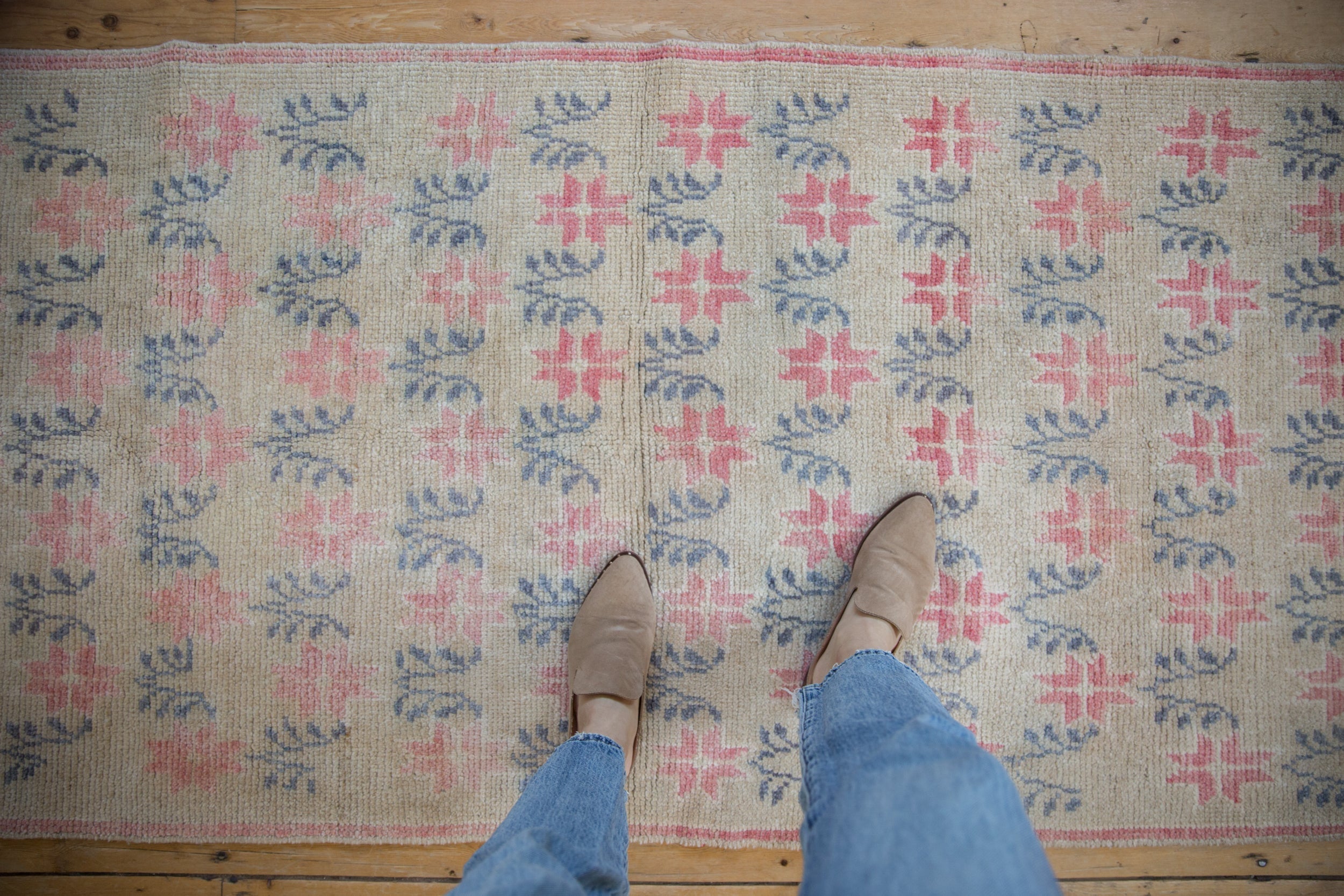 3x7.5 Vintage Distressed Oushak Rug Runner by Old New House® - product image 2 for Resin Society
