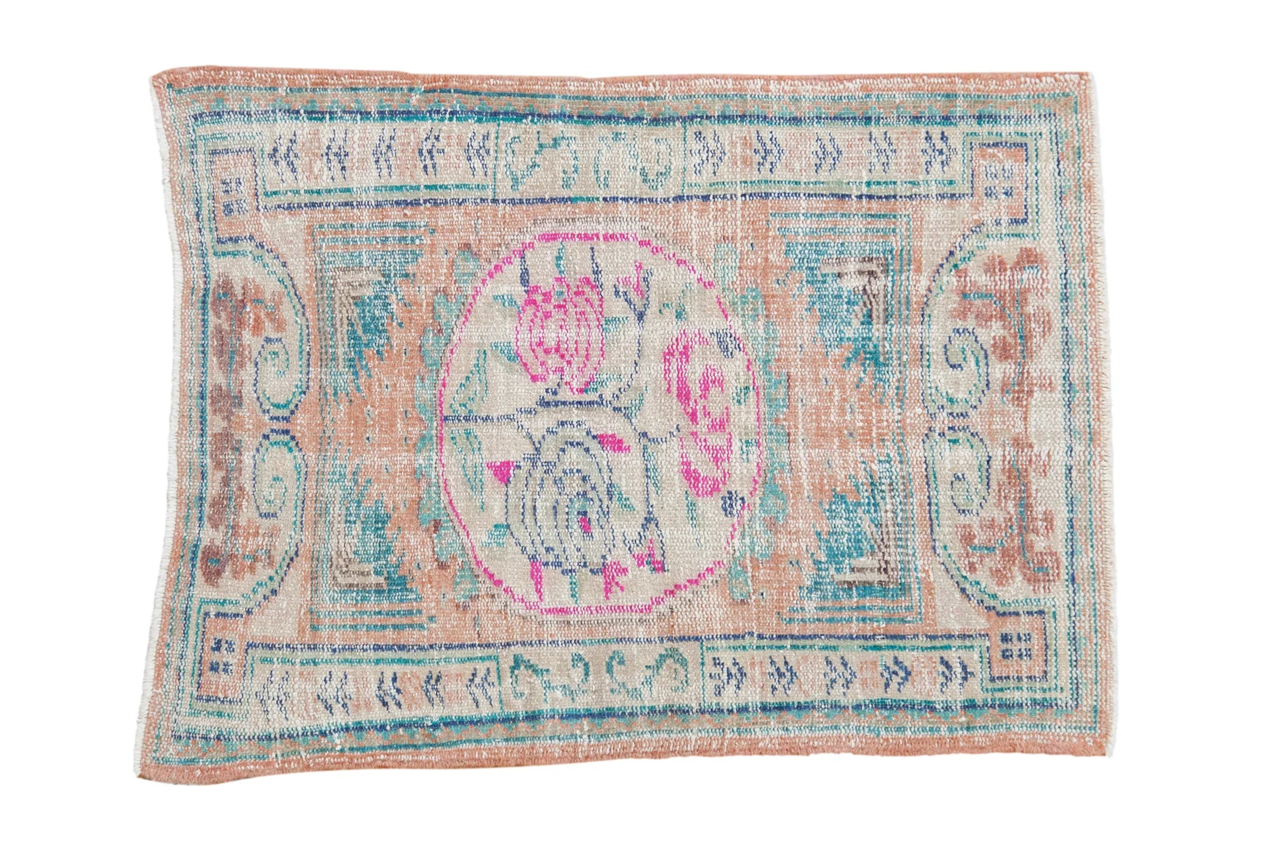 2.5x3.5 Vintage Distressed Oushak Rug