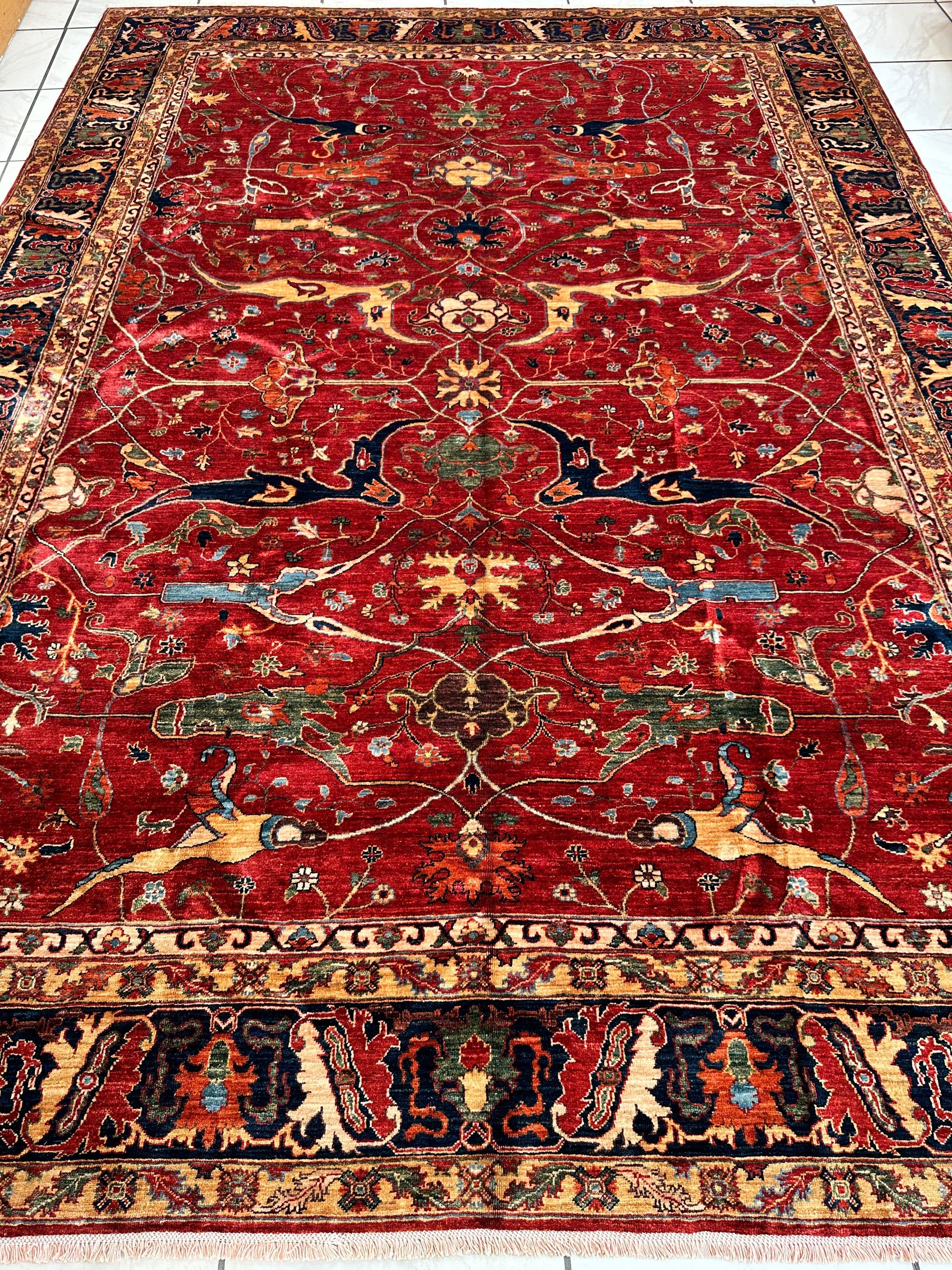 Hand-Knotted Afghani Bidjar Wool Rug – 9’x12’6” – Intricate Geometric & by Rugistan - product image 2 for Resin Society