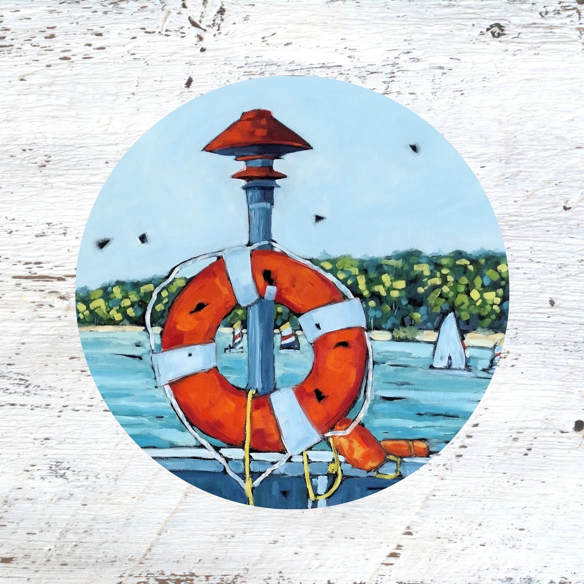 Rubber Grip Jar Opener -Sailing Through the Summer Along the Eastern Shoreline by Dreese Fine Art - Resin Society