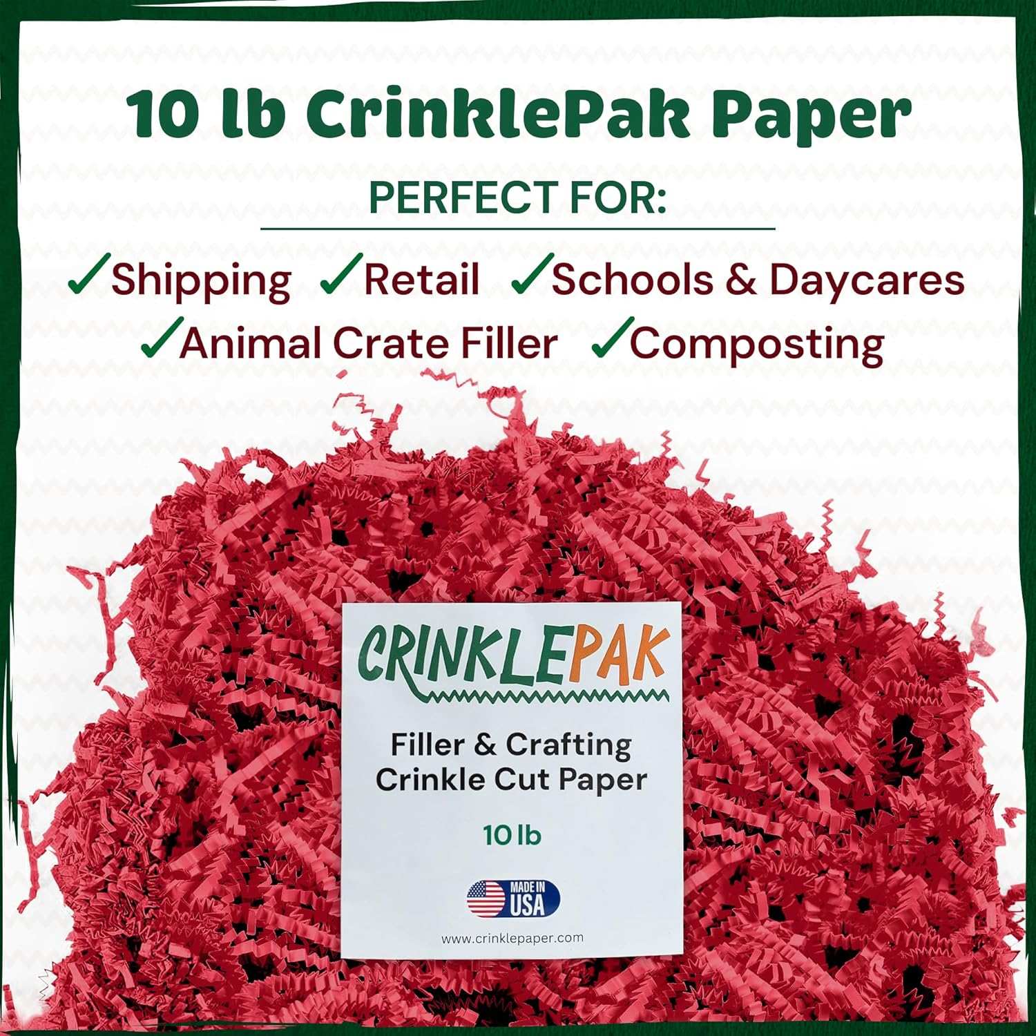 10 LB Red Crinkle Paper by CrinklePak - product image 3 for Resin Society