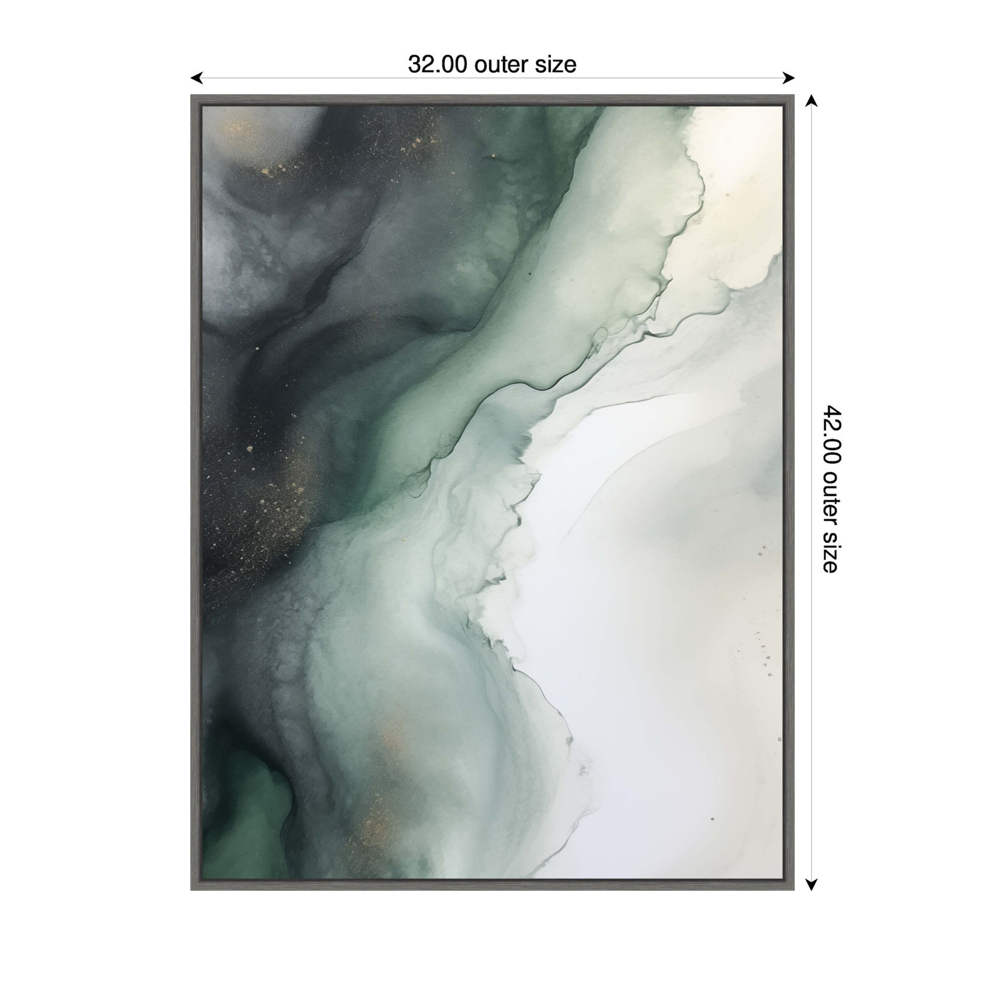 Sylvie Green Wave Framed Canvas by Amy Lighthall