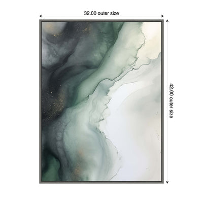Sylvie Green Wave Framed Canvas by Amy Lighthall