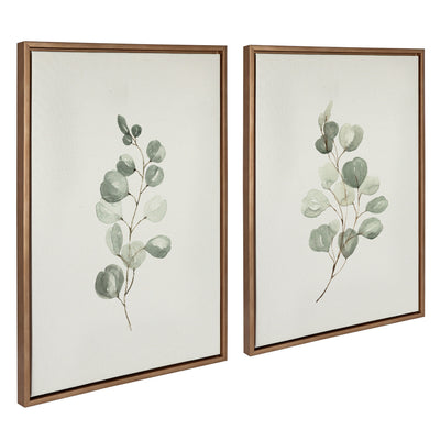 Sylvie Eucalyptus Framed Canvas Set by Maja Mitrovic