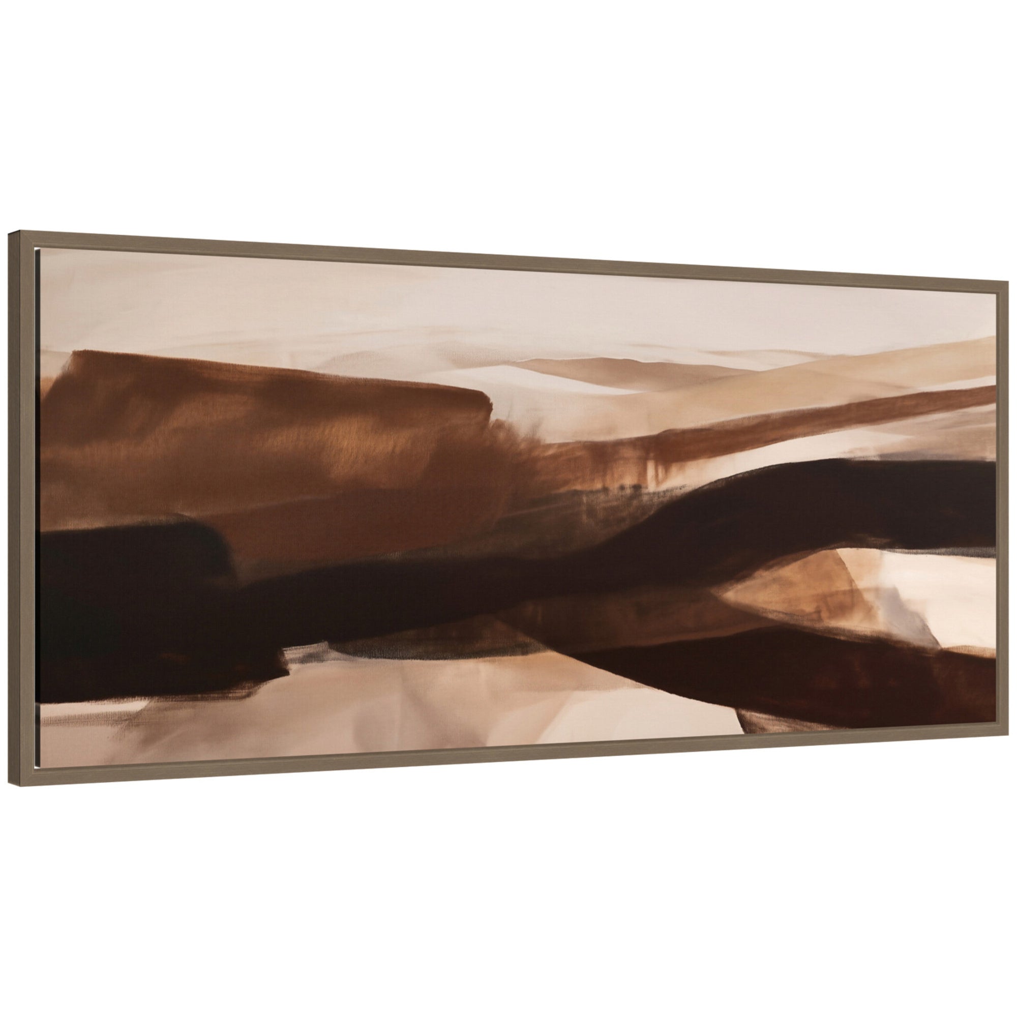 Framed canvas wall art print titled Pathway II Panel by Amy Lighthall with dark gold tones and Sylvie designer moulding frame.
