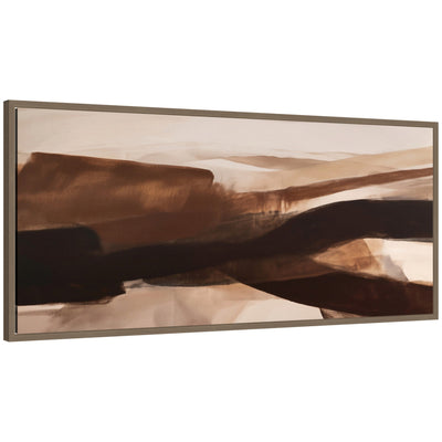 Framed canvas wall art print titled Pathway II Panel by Amy Lighthall with dark gold tones and Sylvie designer moulding frame.