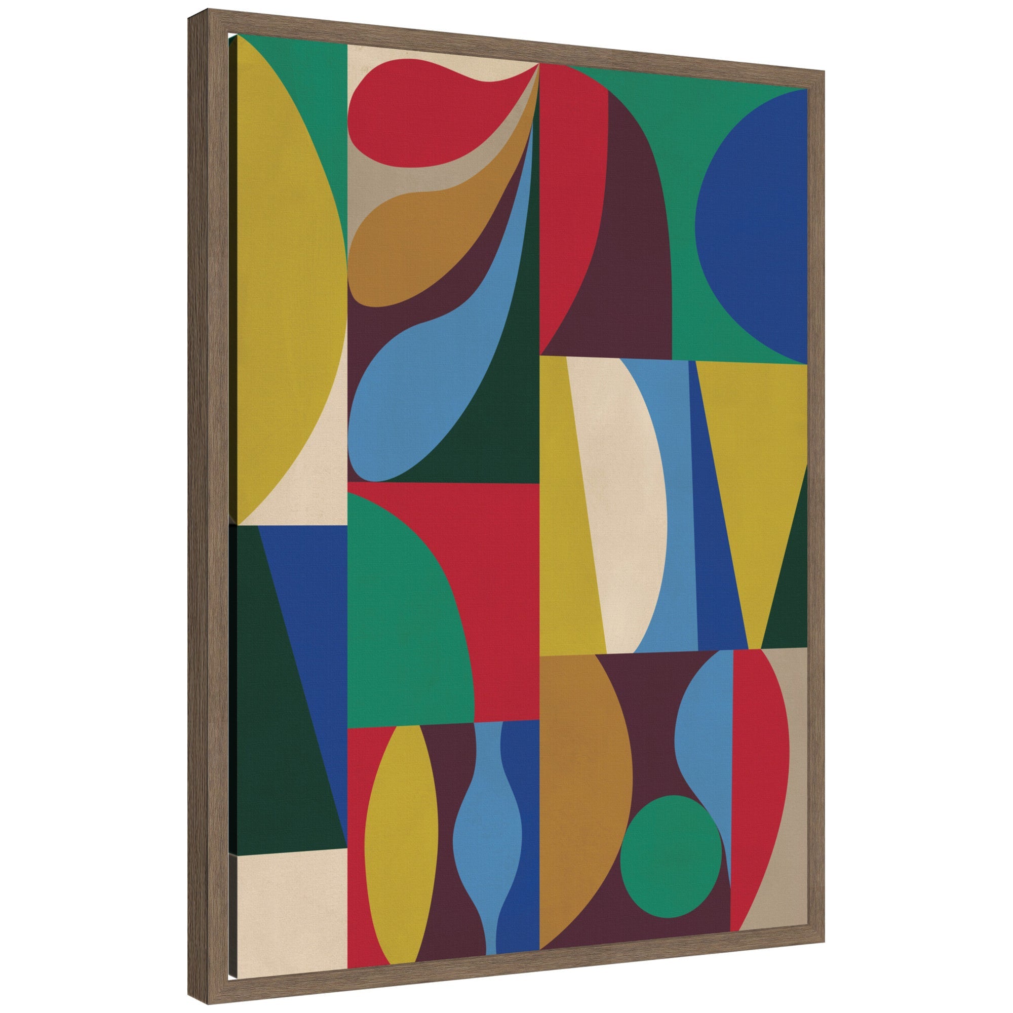 Abstract 04 by Rachel Lee framed canvas wall art print with modern contemporary abstract composition in Sylvie frame.