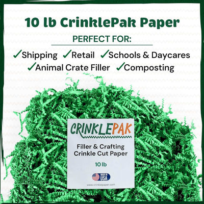 10 LB Green Crinkle Paper Shred by CrinklePak - product image 2 for Resin Society