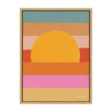 Sylvie Sunset Waves Framed Canvas