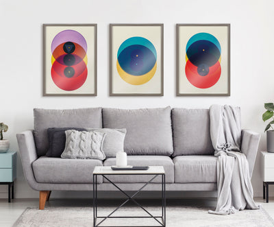 Blake Colorful Records Purple Red Framed Printed Glass by kateandlaurel - product image 6 for Resin Society